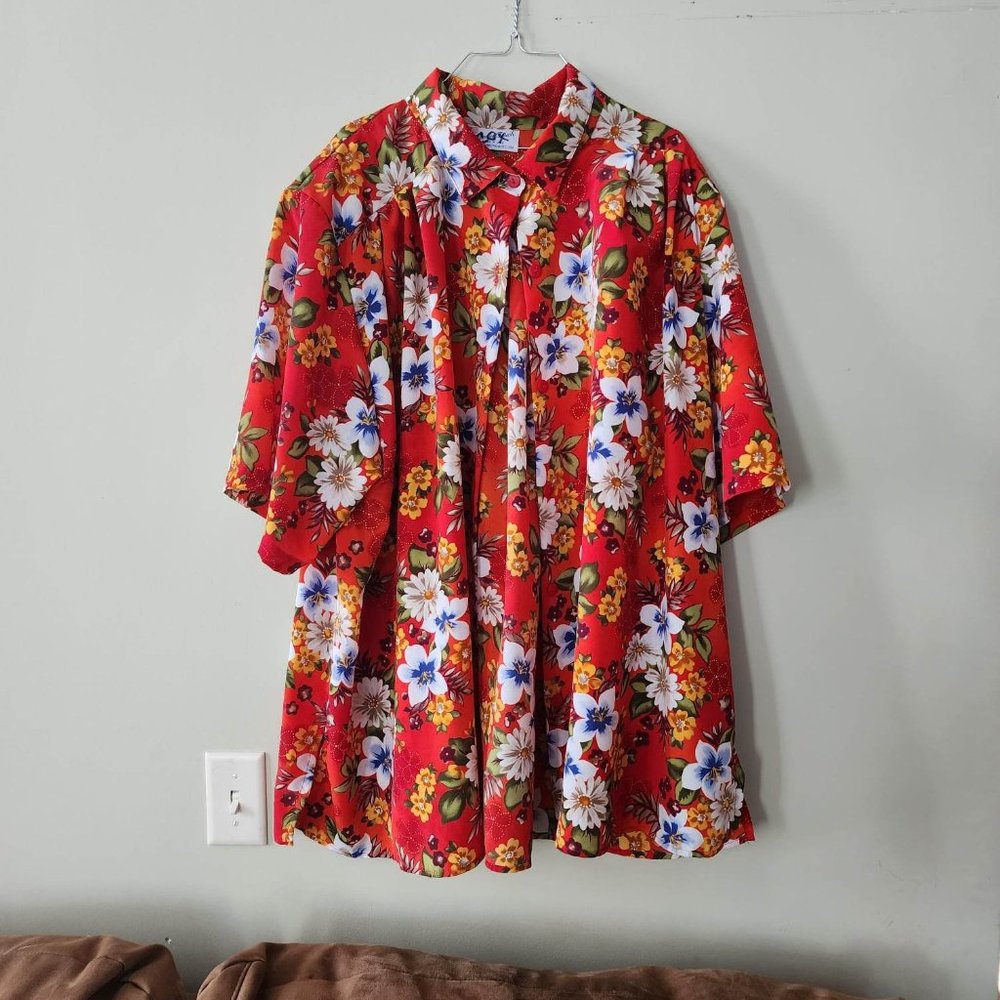 Multicolor floral button down shirt